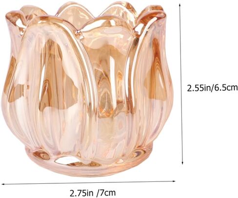 2pcs Desktop Tulip Medieval Candle Holder Glass Votive Candle Holder Wedding Candlestick Candle Holders Glass Candle Holders Decorate The Flowers Tea Candle Cup in Saudi Arabia