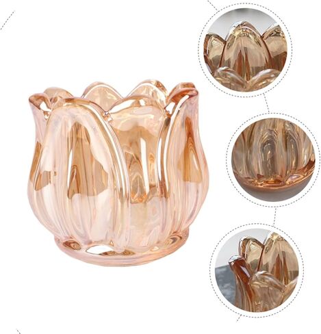 2pcs Desktop Tulip Medieval Candle Holder Glass Votive Candle Holder Wedding Candlestick Candle Holders Glass Candle Holders Decorate The Flowers Tea Candle Cup in Saudi Arabia