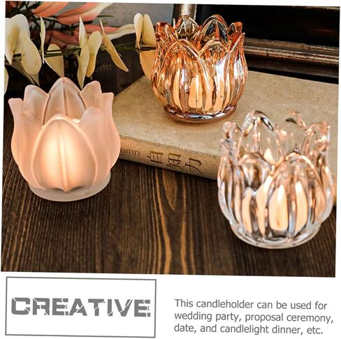 2pcs Desktop Tulip Medieval Candle Holder Glass Votive Candle Holder Wedding Candlestick Candle Holders Glass Candle Holders Decorate The Flowers Tea Candle Cup in Saudi Arabia