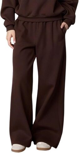 Muineobuka Women Y2K Baggy Sweatpants High Rise Elastic Waist Parachute Pants Teen Girl Fall Winter Going Out Trousers in Saudi Arabia