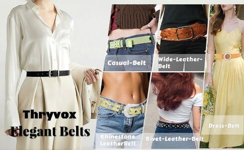 2 Pack Fashion Leather Belts - Liquid Design Waist Belts for Jeans & Dresses in Kuwait