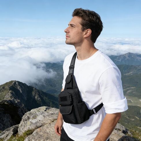 Outdoor Crossbody Waist Bag Waterproof Large Capacity Multifunctional Travel Hiking Sports Chest Sling Waist Pack in Saudi Arabia