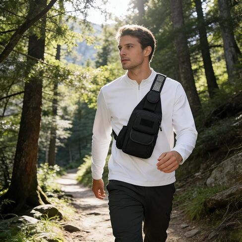 Outdoor Crossbody Waist Bag Waterproof Large Capacity Multifunctional Travel Hiking Sports Chest Sling Waist Pack in Saudi Arabia