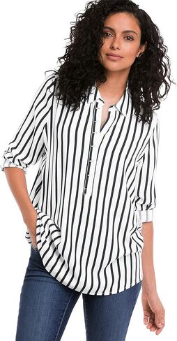 ellos Plus Size Button Placket Popover Tunic in Saudi Arabia