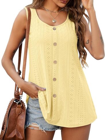 JollieLovin Womens Sleeveless Tunic Plus Size Tank Top with Flare Hem Comfy Loose Shirt Blouse in Saudi Arabia