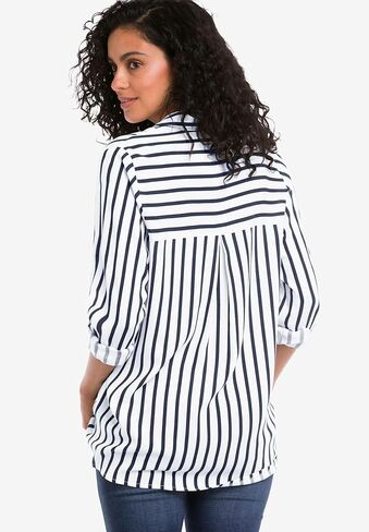 ellos Plus Size Button Placket Popover Tunic in Saudi Arabia