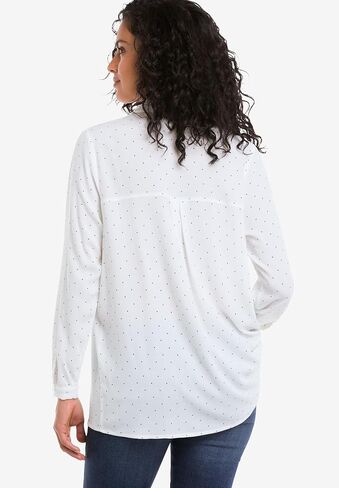 ellos Plus Size Button Placket Popover Tunic in Saudi Arabia