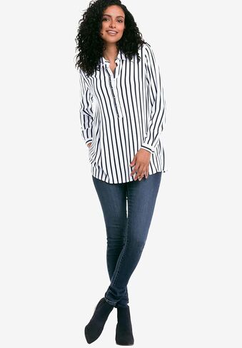 ellos Plus Size Button Placket Popover Tunic in Saudi Arabia