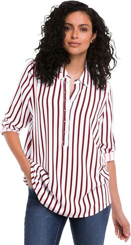 ellos Plus Size Button Placket Popover Tunic in Saudi Arabia