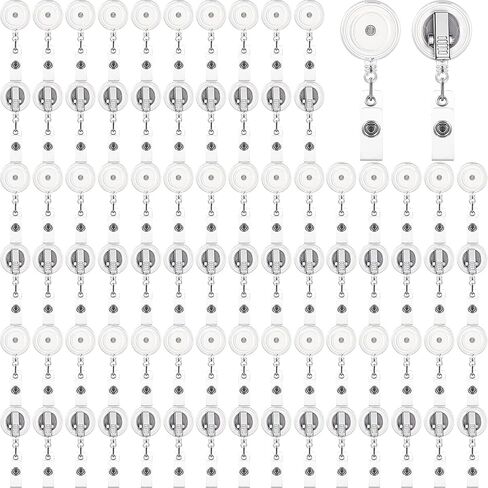 Zonon 140 Pcs Retractable Badge Reels Bulk with Clips Colrorful ID Card Key Holder Name Badge Reel Clips Keychains for Nurses Doctors Teachers Office Workers(Translucent Color) in Saudi Arabia