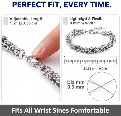 Stainless Steel Byzantine Bracelets for Women - Adjustable Mens Stainless Steel Byzantine Bracelet, Round Chain Bracelet for Men, Chunky Link Bracelets for Men Women, Handmade Jewelry Gifts for Her in Saudi Arabia