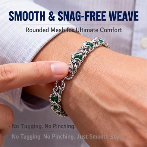 Stainless Steel Byzantine Bracelets for Women - Adjustable Mens Stainless Steel Byzantine Bracelet, Round Chain Bracelet for Men, Chunky Link Bracelets for Men Women, Handmade Jewelry Gifts for Her in Saudi Arabia