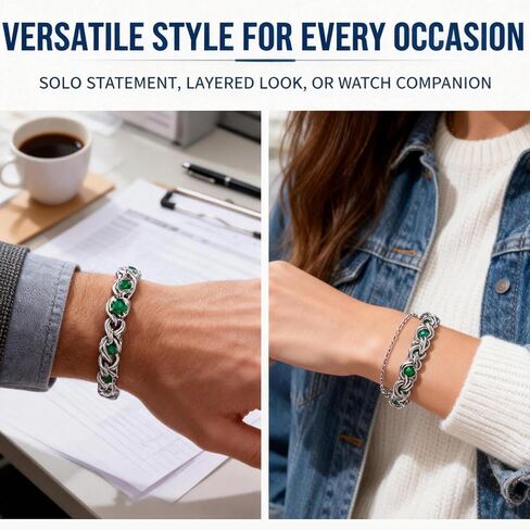 Stainless Steel Byzantine Bracelets for Women - Adjustable Mens Stainless Steel Byzantine Bracelet, Round Chain Bracelet for Men, Chunky Link Bracelets for Men Women, Handmade Jewelry Gifts for Her in Saudi Arabia