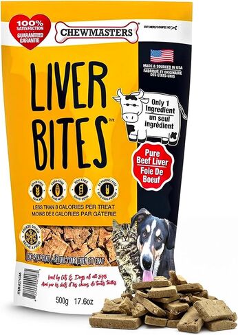 100% Pure Beef Liver Bites, Healthy Freeze Dried Dog Treats, 17.6 oz, All Natural, Grain Free, High Protein & Zero Additives, Made in USA, Packed with Nutrients and Vitamins in Kuwait