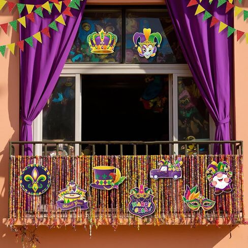 Konsait 36pcs Mardi Gras Cutouts - Comedy Tragedy Face Hats Crown Mardi Gras Wall Float Decorations, DIY Crafts & Party Accessories, 9 Designs in Saudi Arabia