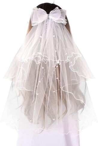 Girls First Communion Veil Catholic First Communion Dresses with Pearls for Communion Day in Kuwait