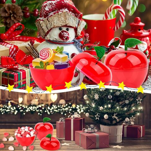 30 عبوة من حاوية التفاح الكبيرة البلاستيكية حاوية التفاح الأحمر لتقدير المعلم كهدية عيد الحب لتزيين حفلات عيد الميلاد in Kuwait