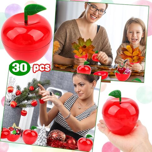 30 عبوة من حاوية التفاح الكبيرة البلاستيكية حاوية التفاح الأحمر لتقدير المعلم كهدية عيد الحب لتزيين حفلات عيد الميلاد in Kuwait
