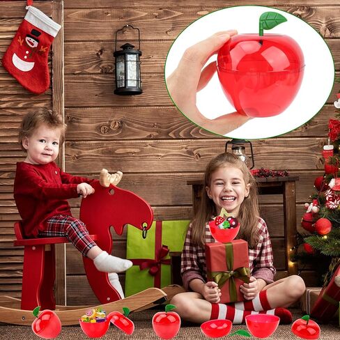 30 عبوة من حاوية التفاح الكبيرة البلاستيكية حاوية التفاح الأحمر لتقدير المعلم كهدية عيد الحب لتزيين حفلات عيد الميلاد in Kuwait