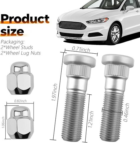 2 Pairs M12×1.5 Wheel Studs and Lug Nuts OEM#52950-14140,Wheel Lug Studs Compatible with Hyundai Kia,Professional Wheels Bolts for Fixing Wheels and Hub Car Accessories in Saudi Arabia