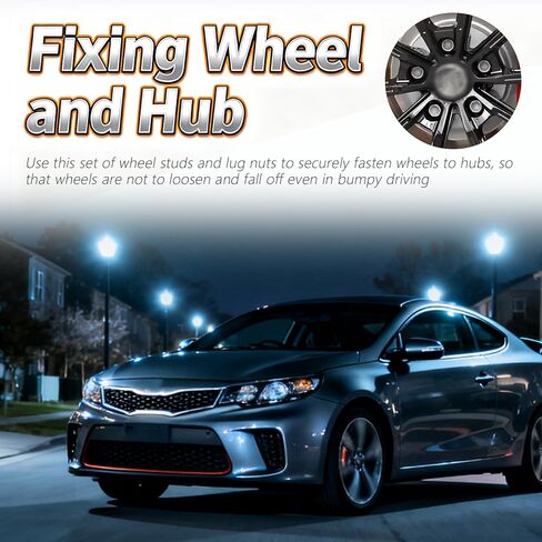 2 Pairs M12×1.5 Wheel Studs and Lug Nuts OEM#52950-14140,Wheel Lug Studs Compatible with Hyundai Kia,Professional Wheels Bolts for Fixing Wheels and Hub Car Accessories in Saudi Arabia