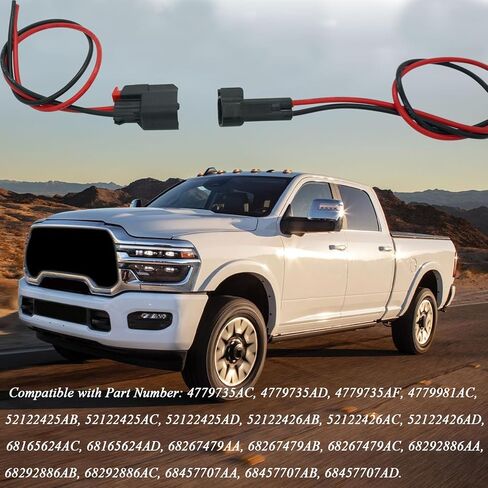 Set 2 Pins ABS Wheel Speed Sensor Connector Pigtail Harness Plug for Ram 2500 2011-2024 Replaced OE 68457707AB 4779735AC in Saudi Arabia