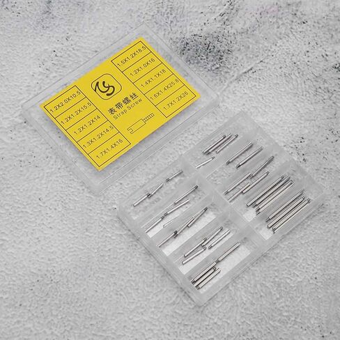 2 Boxes Watch Screws, 10 Sizes Watch Link Pins, Stainless Steel Screw Pins Links, Convenient Cotter Pin Watches with Storage Box for Watchmakers, Watches Enthusiasts in Saudi Arabia