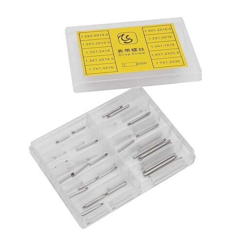 2 Boxes Watch Screws, 10 Sizes Watch Link Pins, Stainless Steel Screw Pins Links, Convenient Cotter Pin Watches with Storage Box for Watchmakers, Watches Enthusiasts in Saudi Arabia