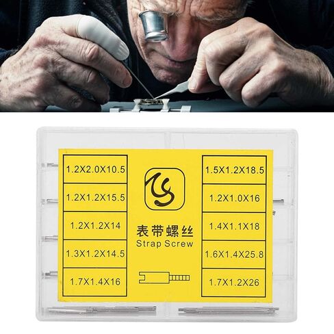 2 Boxes Watch Screws, 10 Sizes Watch Link Pins, Stainless Steel Screw Pins Links, Convenient Cotter Pin Watches with Storage Box for Watchmakers, Watches Enthusiasts in Saudi Arabia