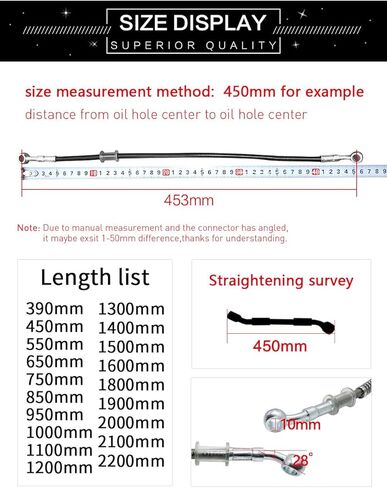 10MM Motorcycle Hydraulic Braided Brake Line, Stainless Steel Brake Hose, Universal Brake Clutch Fluid Line for Motorcycle, Moped, ATV, Go-Kart and Dirt Bike (Black,180cm 70.87") in Saudi Arabia