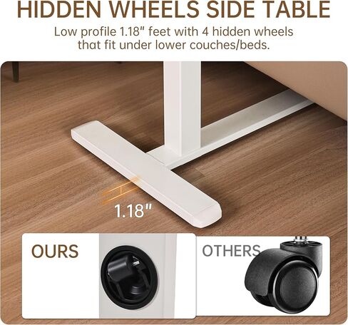 طاولة فوق السرير قابلة للإمالة وقابلة للتعديل بعجلات مخفية، مكتب كمبيوتر محمول قائم متنقل، عربة كمبيوتر محمولة تعمل بالهواء المضغوط، طاولة جانبية للسرير الطبي المتدحرج للاستخدام في المستشفى والمنزل، باللون الأبيض in Kuwait