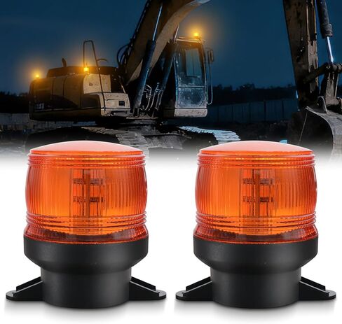 2PCS Amber Emergency Strobe Lights, 30 LED High Visibility Warning Lights with IP65 Waterproof Rating, Universal Flashing Beacon Lamp for Cars, Trucks, Vans, Tows, Tractors, ATV, Forklifts, Vehicles in Kuwait