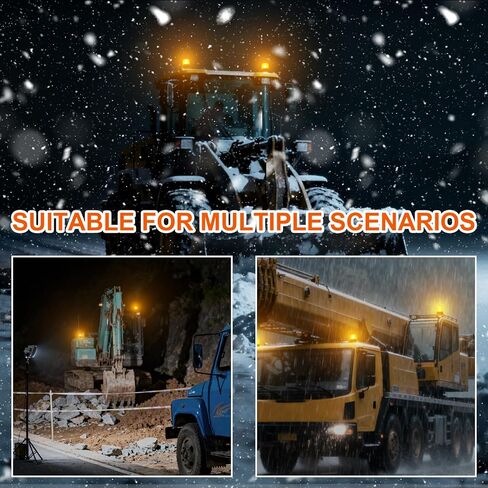 2PCS Amber Emergency Strobe Lights, 30 LED High Visibility Warning Lights with IP65 Waterproof Rating, Universal Flashing Beacon Lamp for Cars, Trucks, Vans, Tows, Tractors, ATV, Forklifts, Vehicles in Kuwait