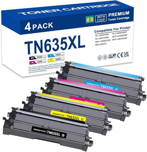 خرطوشة حبر TN635XL TN635 TN-635 بديلة متوافقة مع خراطيش الحبر Brother TN635 TN635XL لحبر الطابعة HL-L8430CDW HL-L8570CDW MFC-L8930CDW MFC-L8730CDW (TN635XL/TN635) in Kuwait