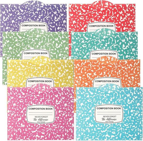 48 Pcs Decorative File Folders 1/3 Cut Tabs Thickened Paper File Folder for Documents with Colored Composition Book Patterns for School Office Home Teacher Appreciation Gift, 10.63 x 8.7 Inch in Saudi Arabia