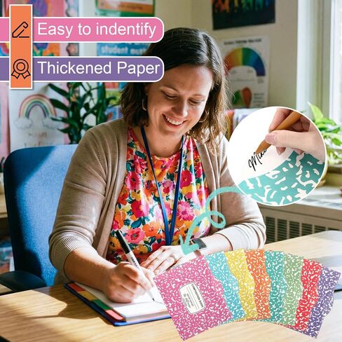 48 Pcs Decorative File Folders 1/3 Cut Tabs Thickened Paper File Folder for Documents with Colored Composition Book Patterns for School Office Home Teacher Appreciation Gift, 10.63 x 8.7 Inch in Saudi Arabia