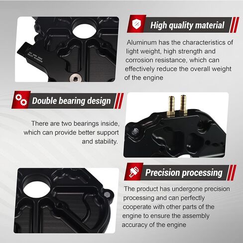 Dual Bearing Billet SideCover for Predator 212cc Non-Hemi Black in Saudi Arabia