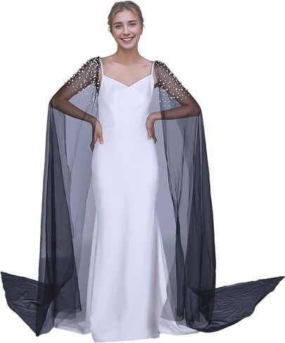 تول الزفاف شال الزفاف الأنيق كيب فستان الزفاف تغطية لفستان حفل الزفاف in Saudi Arabia