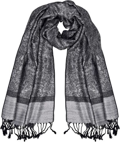 Peach Couture Elegant Vintage Jacquard Paisley Feel Shawl Wrap Scarf in Kuwait