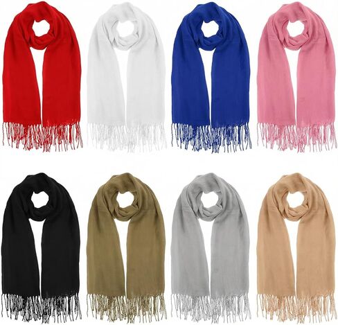 8 Pcs Womens Scarf Pashmina Shawls and Wraps for Evening Scarves for Women Bulk Dresses Warm Pashmina Scarf Shawl Wraps in Saudi Arabia