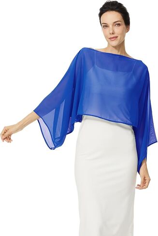 Women Chiffon Cape Capelets with Arm Holes Shawls and Wraps for Evening Dress Bridal Wedding Party in Saudi Arabia