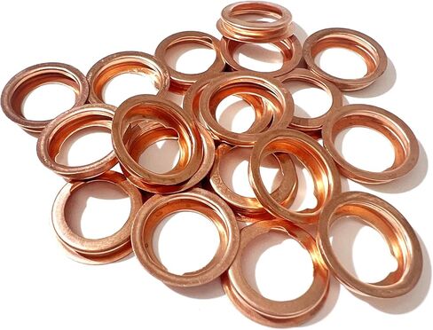 SLIMI 20 PCS M12 Oil Drain Plug Gaskets, 12mm Copper Oil Pan Drain Crush Washer Seals, Leak-proof Engine Crush Washers Replaces 11026-01M02, Compatible with Ford, Nissan, Altima, Nissan (Gold) in Saudi Arabia