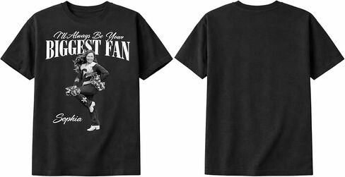 Custom Photo Shirt – “I’ll Always Be Your Biggest Fan" Personalized Graphic Tee – Unique Sport Fan Gift with Your Picture – Football & Cheer Fan Bootleg Style in Saudi Arabia