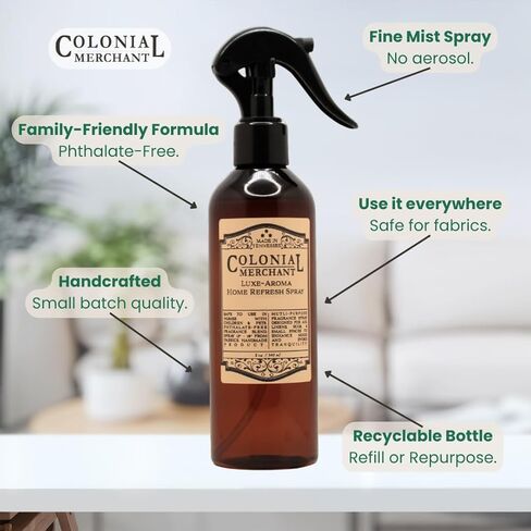 معطر الغرفة برائحة جوز القيقب | التاجر الاستعماري | رائحة الخريف والخريف كريم الكراميل والكستناء المحمص والفانيليا | 8 أونصة رذاذ ناعم | غير سامة | صنع في الولايات المتحدة الأمريكية in Kuwait