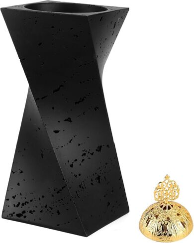 مبخرة اللبان الراتنج، مبخرة البخور، مبخرة بخور بطول 10.62 بوصة، مبخرة الفحم لليوجا، والعلاج العطري في المنتجعات الصحية، وديكور المكتب والمنزل (أسود) in Kuwait