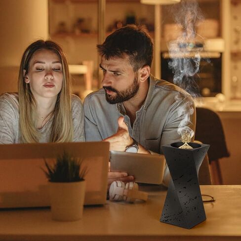 مبخرة اللبان الراتنج، مبخرة البخور، مبخرة بخور بطول 10.62 بوصة، مبخرة الفحم لليوجا، والعلاج العطري في المنتجعات الصحية، وديكور المكتب والمنزل (أسود) in Kuwait