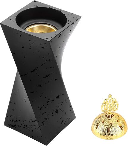 مبخرة اللبان الراتنج، مبخرة البخور، مبخرة بخور بطول 10.62 بوصة، مبخرة الفحم لليوجا، والعلاج العطري في المنتجعات الصحية، وديكور المكتب والمنزل (أسود) in Kuwait