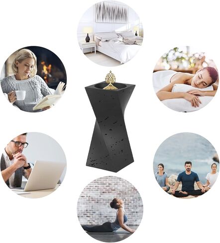 مبخرة اللبان الراتنج، مبخرة البخور، مبخرة بخور بطول 10.62 بوصة، مبخرة الفحم لليوجا، والعلاج العطري في المنتجعات الصحية، وديكور المكتب والمنزل (أسود) in Kuwait