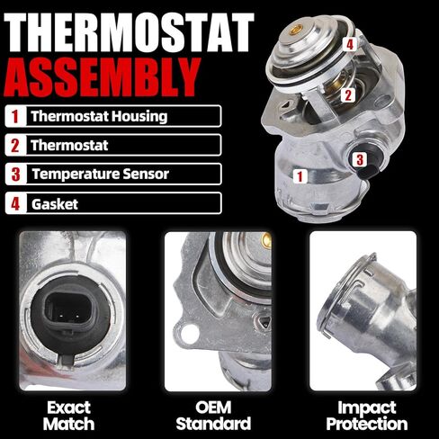 MITZONE Engine Coolant Thermostat Compatible with 2006-2013 Mercedes Benz C230 C300 C350 E280 E350 GLK350 ML350 ML450 S400 SLK300 R350 Replace 2722000115 2722000415 in Saudi Arabia