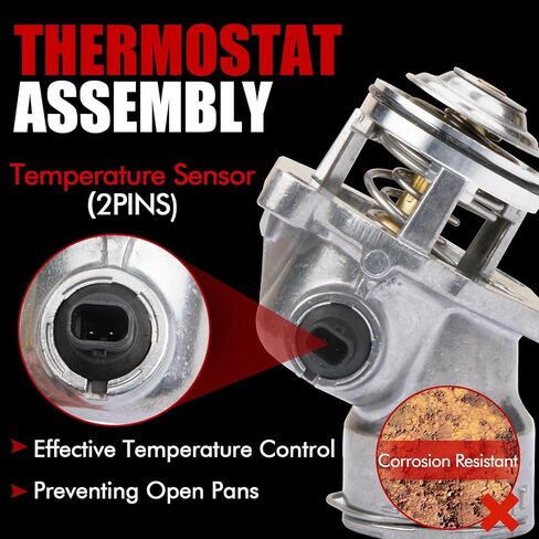 MITZONE Engine Coolant Thermostat Compatible with 2006-2013 Mercedes Benz C230 C300 C350 E280 E350 GLK350 ML350 ML450 S400 SLK300 R350 Replace 2722000115 2722000415 in Saudi Arabia